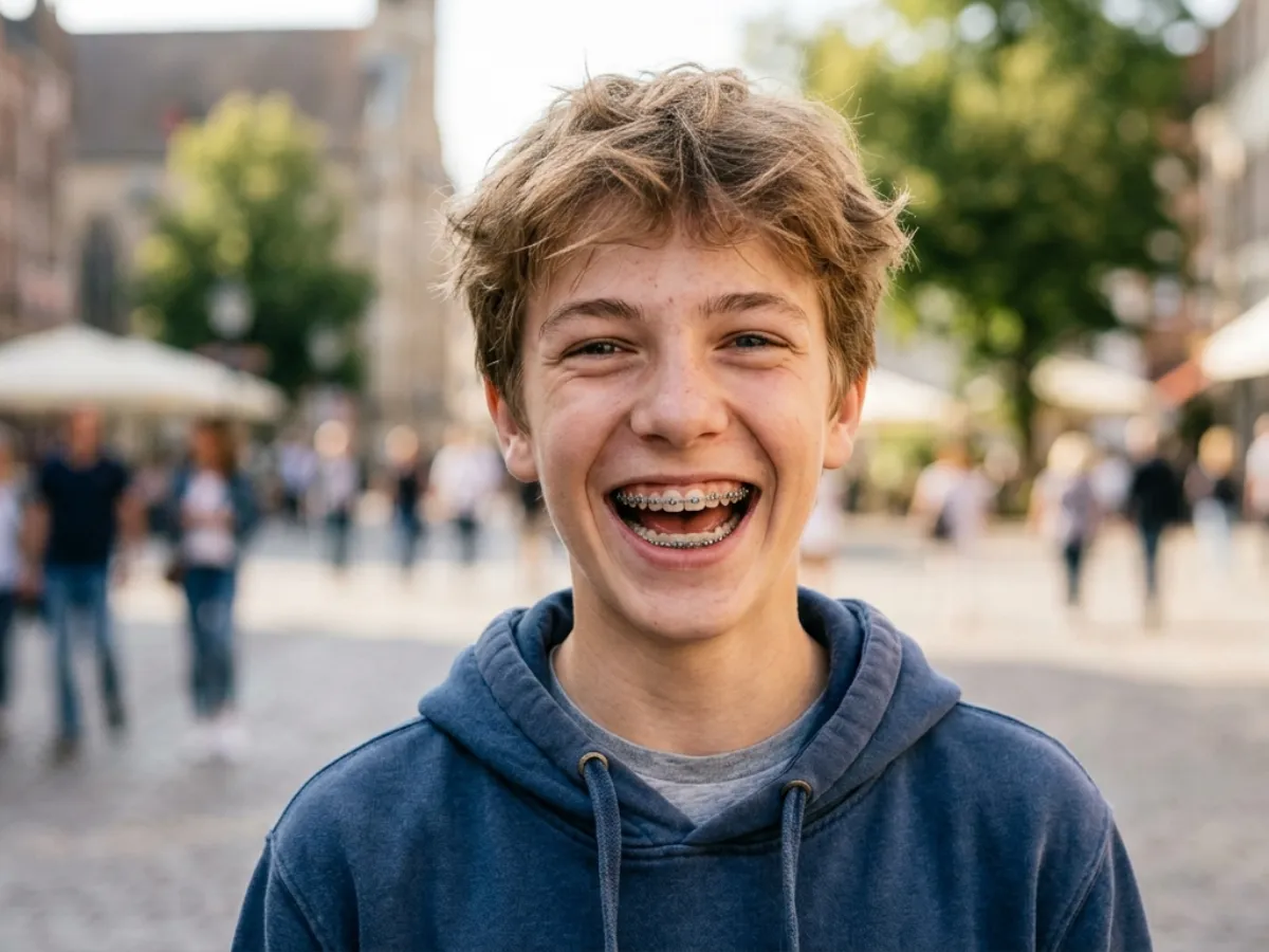 Jugendlicher mit Zahnspange